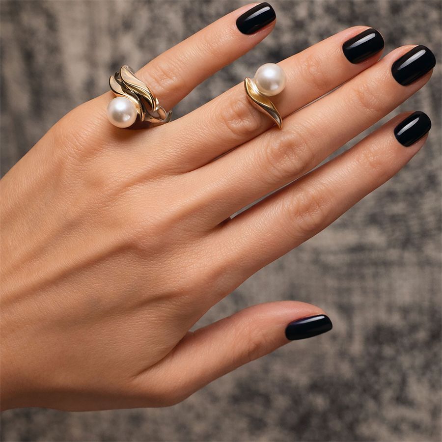 Anello doppio 'Flame'  con perla base argento FLAME | AN2 PRLB ARG